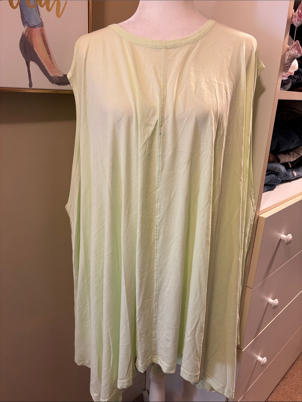 Pale Lime Sleeveless Tunic Top